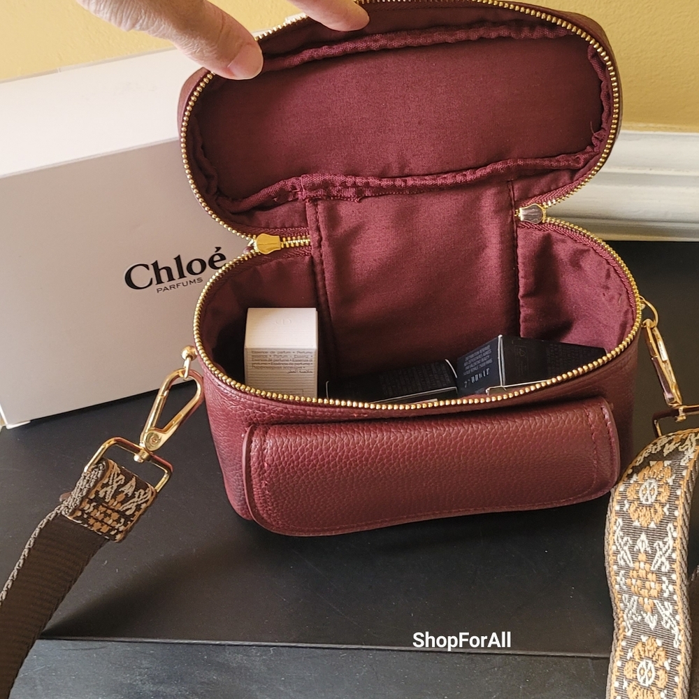 Chloe Burgundy Crossbody Bag - Picture 14 of 15